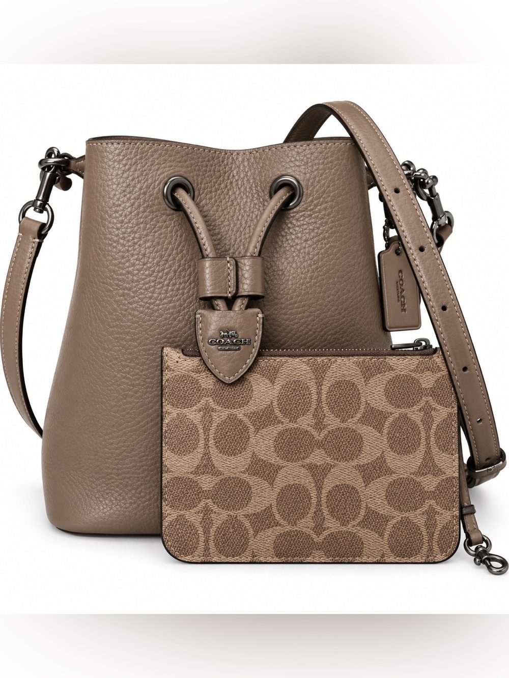 Coach Rowan Bucket Bag in Gunmetal/Dark Stone